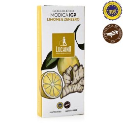 Tableta de Chocolate de Módica IGP con Limón y Jengibre