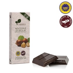 Tableta de Chocolate de Módica IGP Sabor Avellanas de Sicilia