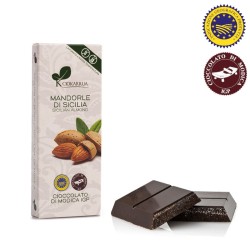 Tableta de Chocolate de Módica IGP Sabor Almendras de Sicilia