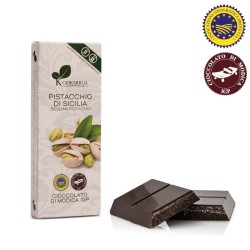 Schokoladentafel von Modica Pistazie von Sizilien Geschmack
