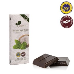 Tablette de chocolat IGP Modica Goût Basilic et Sel