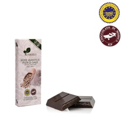 Modica IGP White pepper and Salt flavoured chocolate bar