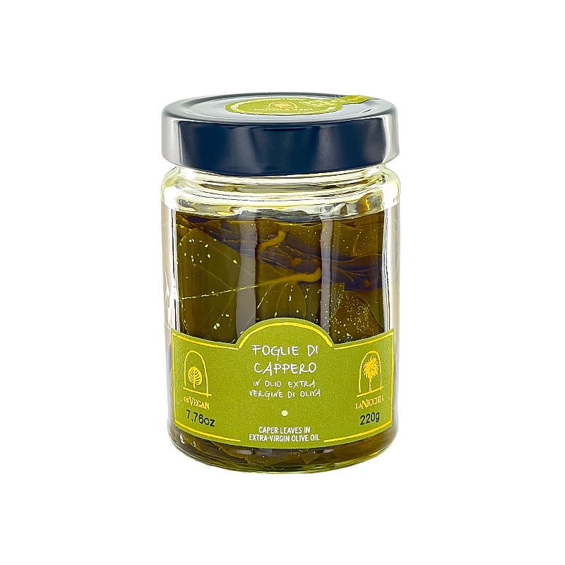 Feuilles de câpres de Pantelleria dans l'huile d'olive extra vierge