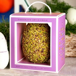 Dark Chocolate Easter Egg covered with Pistachio crumble • Large size