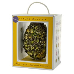 Dark Chocolate Easter Egg covered with Pistachio grains